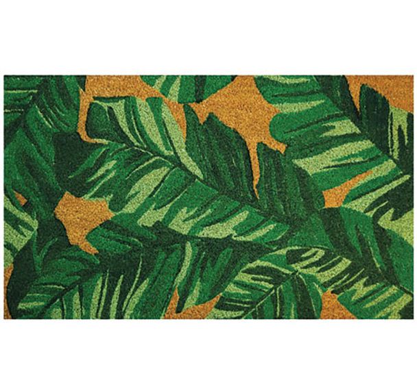 Tapis Coco Naturel Feuilles 45X75Cm - Idmat