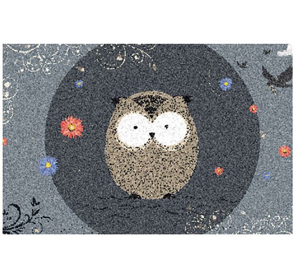Tapis Dallas Chouette Gris 40X60Cm - Idmat
