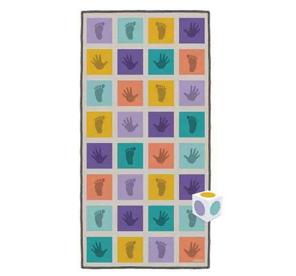 Tapis de jeu 2 x 1 m Twister dessins mains/pieds