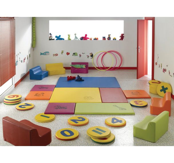 Tapis mousse Afrique 180 x 120 cm bleu, sérigraphie éléphant
