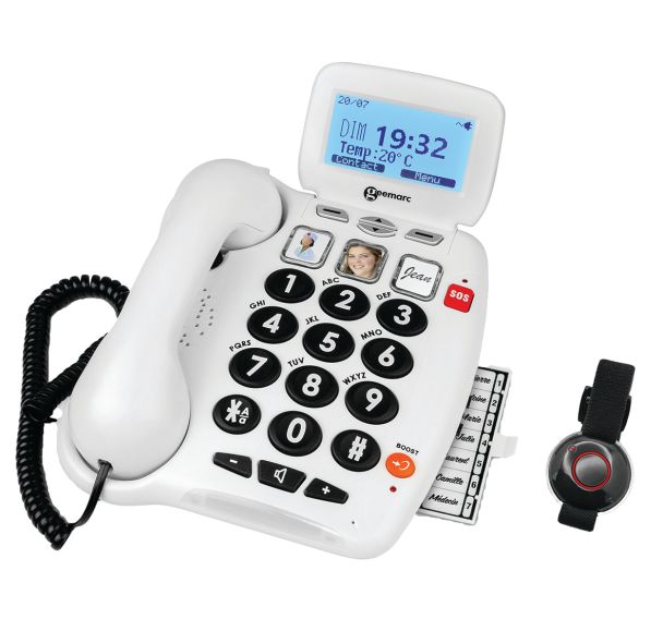 Téléphone Serenities 100 + télécommande SOS 40dB - Geemarc