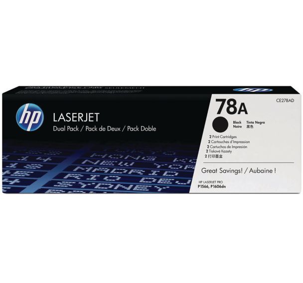 2 packs toner Noir 2100 pages 78A - HP