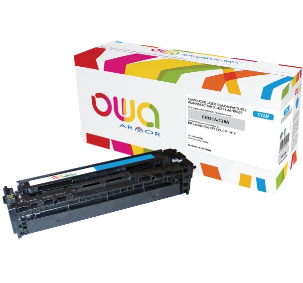 Toner reconditionné Cyan HP CE321A - 1300 p