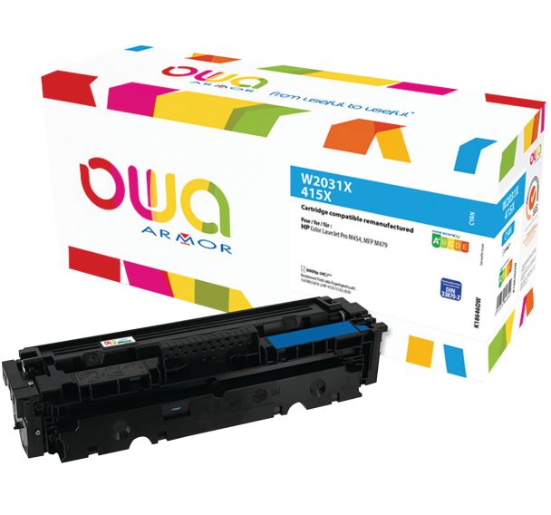 Toner reconditionné Cyan HP W2031X - 6000 p