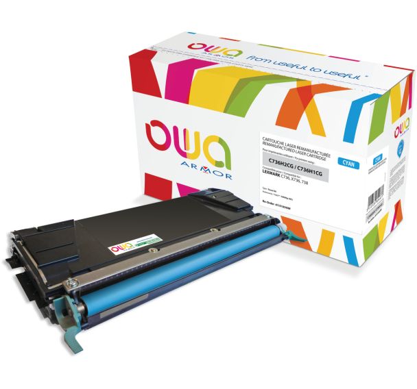 Toner remanufacturé Lexmark C736H1 - Lexmark C736H2 - Owa