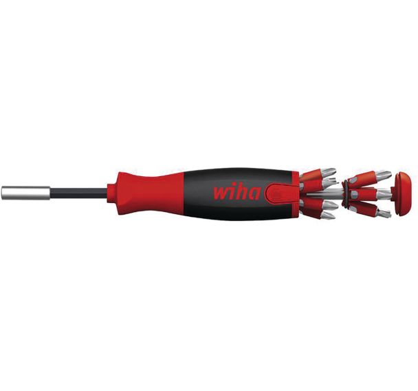 Tournevis LiftUp 25 avec 12 embouts (fente, PH, PZ, Torx, 6 pans)