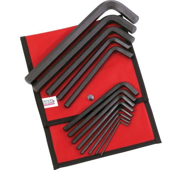 Trousse de clés mâles coudées courtes 6 pans en mm