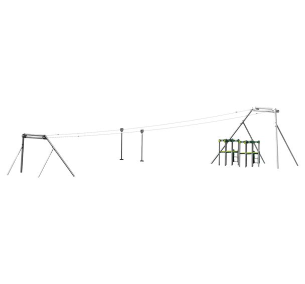 Tyrolienne double 20 m - scellement direct