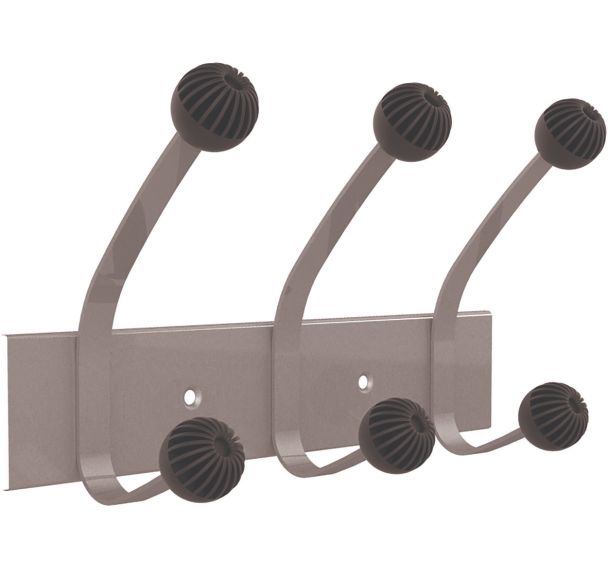 Unilux Hakea Patère Triple Gris métal/Noir