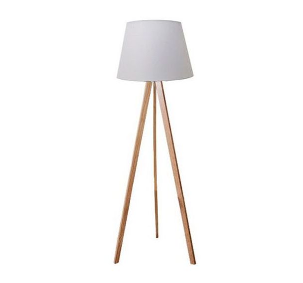 Unilux lampadaire trépied en bambou avec abat jours en tissu