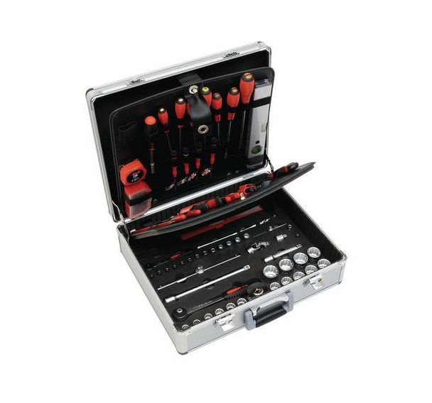 Valise aluminium garnie 125 pièces - Nb d'outils : 125