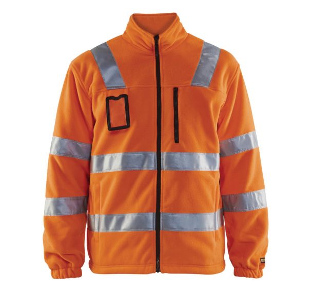 Veste polaire haute visibilité orange fluorescent, doublure nylon