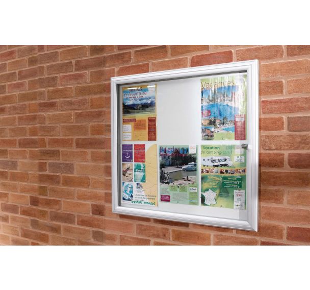 Vitrine affichage extérieur Reverso porte plexiglas - Planorga