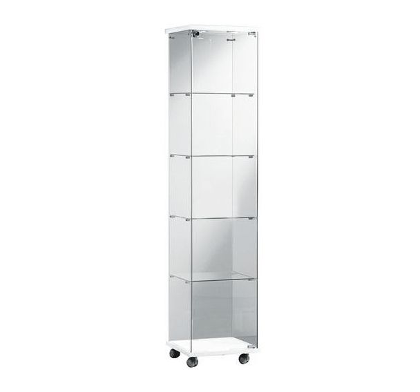 Vitrine d'exposition Echo blanche 181 cm avec éclairage - Manutan Expert