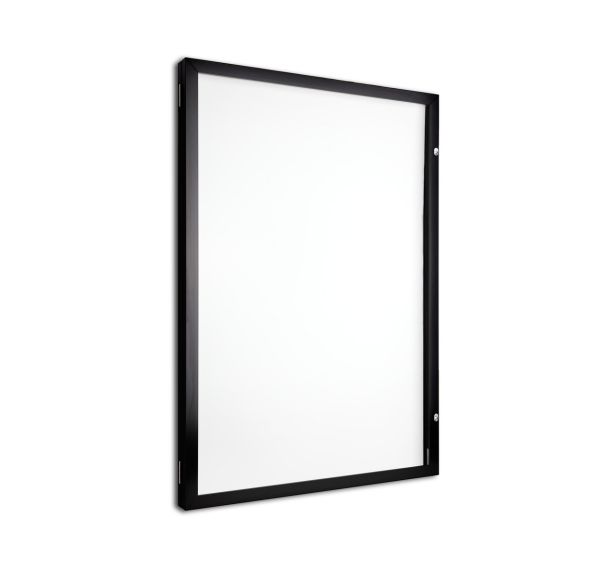 Vitrine d'exterieur porte battante - Fond aluminium - cadre noir - AME
