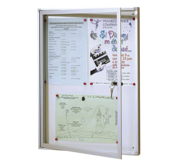 Vitrine intérieure fond tôle laquée Standing - Planorga