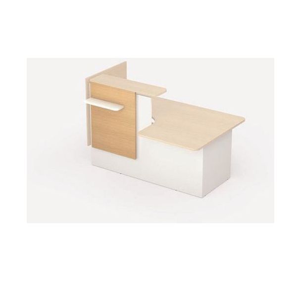 Voile d'accueil avec tablette porte-sac chêne clair/blanc