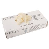100 Gants jetables Latex poudrés T10 Blanc