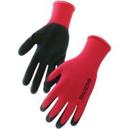 10 Gants latex noir mousse support polyester dos aéré jauge13 T7 - Singer