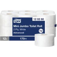 12 bobines papier toilette Tork mini Jumbo 2 plis