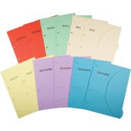12 chemises A4 pack ''échéancier - 12 mois'' - Assorti