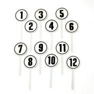 12 fiches rondes de marquage pour lancer court