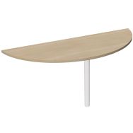 1/2 lune Alma L163xP60 + pied de renfort Chêne/Blanc