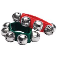 1 paire de bracelets vert rouge avec 5 grelots-Fuzeau