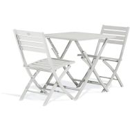 1 table jardin Marius 70x70cm+2 chaises gris