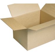 25 caisses carton simple cannelure - Petite cannelure L/l/H 400 x 300 x 160 mm