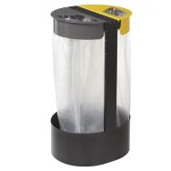 2 poubelles sur pied 2x75 Citwin essentiel gris 7033 / jaune 1021-Rossignol Pro