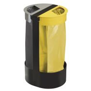 2 poubelles sur pied 2x75l Citwin premium-gris 7033 /jaune 1021-Rossignol Pro