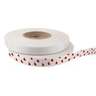 2 rouleaux ruban motif coeur 20mm x 50 m