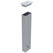 Lot de 4 Fourreaux rectangulaire 80x40 acier galvanisé avec couvercle encastré