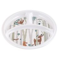 4 assiettes Ø 21,5 cm 3 compartiments mélamine blanche rêve de forêt