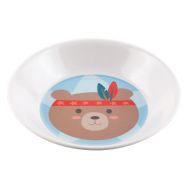 4 assiettes à bouillie Ø 18,5 cm mélamine blanche - ourson futé