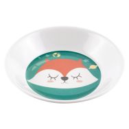 4 assiettes à bouillie Ø 18,5 cm mélamine blanche - renard