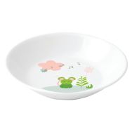 4 assiettes à bouillie Ø 18,5 cm mélamine blanche - souris verte