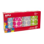 4 rouleaux gommettes géométriques 27mm peps