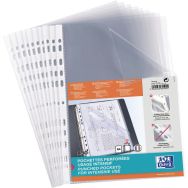 50 Pochette perforée lisse incolore A4 PP90 - Oxford