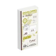 50 enveloppes 110x220 fen45x100 80g blanc recyclé, ss cello