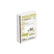 50 enveloppes 114x162 80g blanc recyclé, ss cello