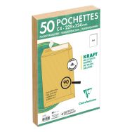 50 pochettes auto.adh 229x324 Kraft Mille raies 90g ss cello