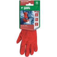 5 paires Gants Euroweld 2631 croûte de vachette - Rouge - 10