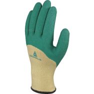 6 paires de gants tricot polycoton enduction latex T 10 Vert/blanc