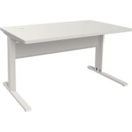 ADEMA+ Bureau 80x80 cm plateau méla Blanc/piétement argent