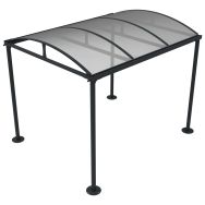 Abri OZ 2.80 m toit PMMA alvéolaire métal gris 7016