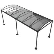 Abri OZ 5.50 m toit PMMA alvéolaire métal gris 7016
