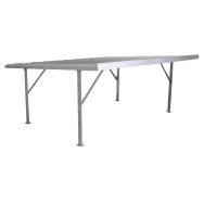 Abri aluminium à toiture plane simple face sans bardage 12 places