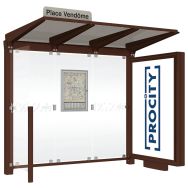 Abri bus Venise 1 caisson lumineux - 1 bardage latéral - Procity